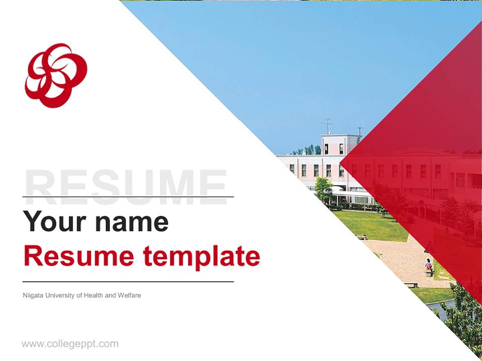 Niigata University of Health and Welfare Resume PPT Template4:3 ratio PPT effect preview image5
