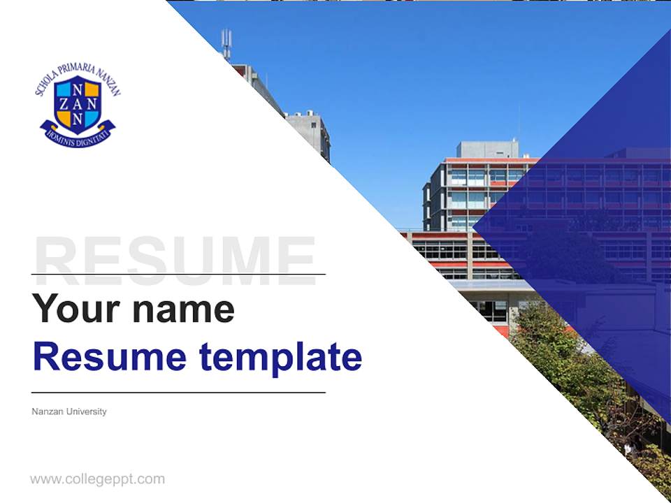 Nanzan University Resume PPT Template4:3 ratio PPT effect preview image5