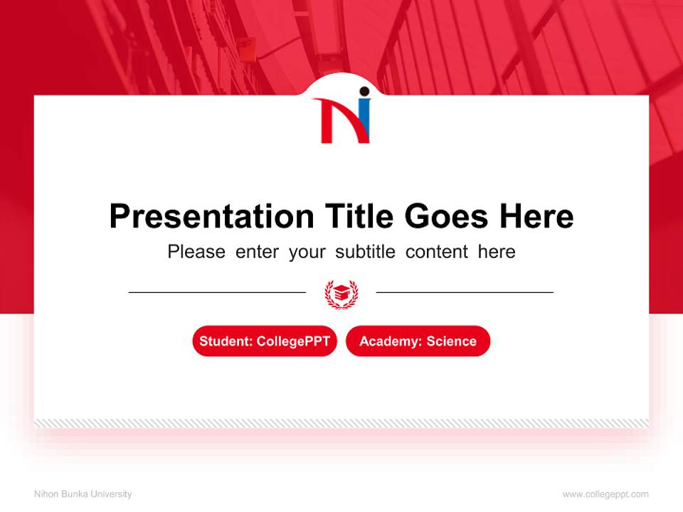 Nihon Bunka University National Scholarship Defense PPT Template4:3 ratio PPT effect preview image4