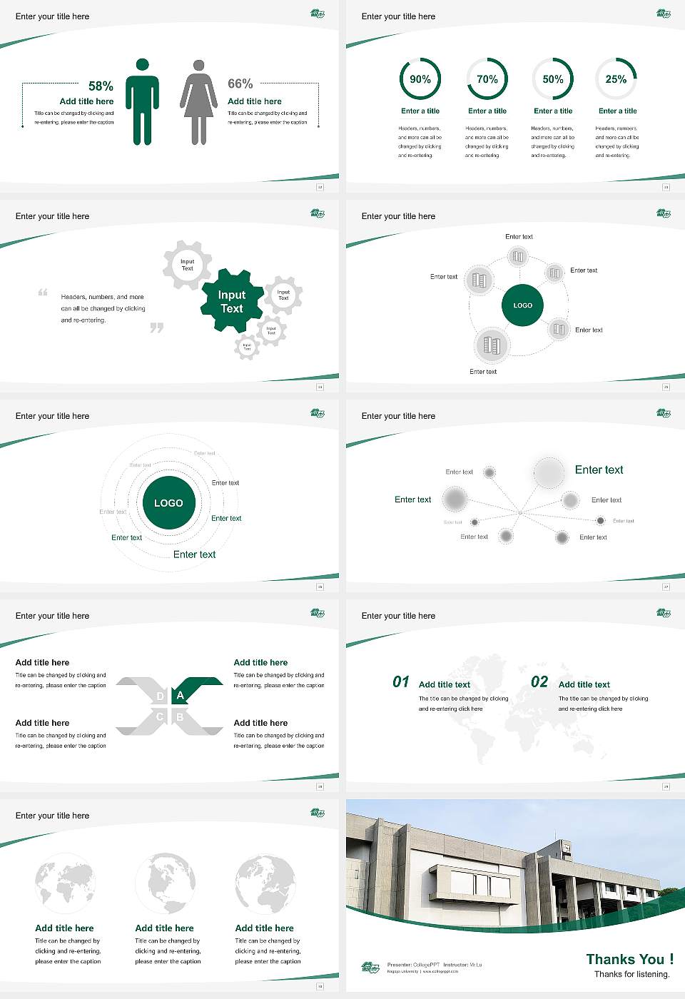 Nagoya University Course/Courseware Creation PPT Template16:9 ratio PPT effect preview image4