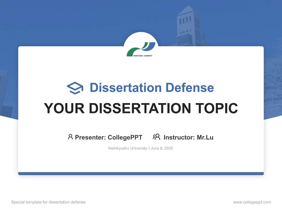 Nishikyushu University Graduation Thesis Defense PPT Template4:3 ratio PPT effect preview image7