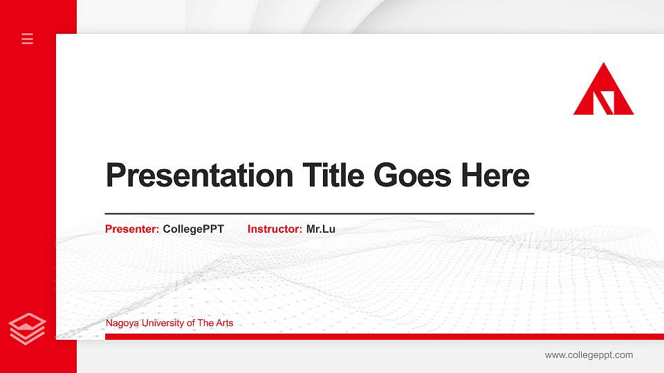 Nagoya University of The Arts Thesis Proposal/Graduation Defense PPT Template16:9 ratio PPT effect preview image