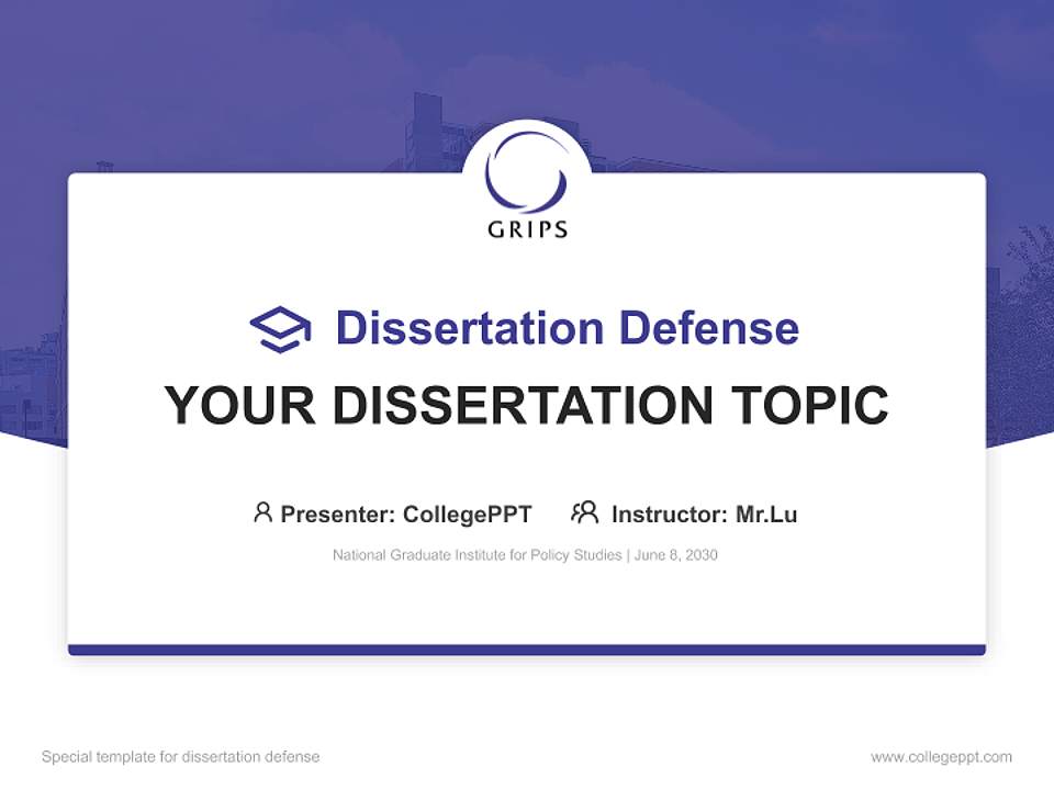 National Graduate Institute for Policy Studies Graduation Thesis Defense PPT Template4:3 ratio PPT effect preview image7