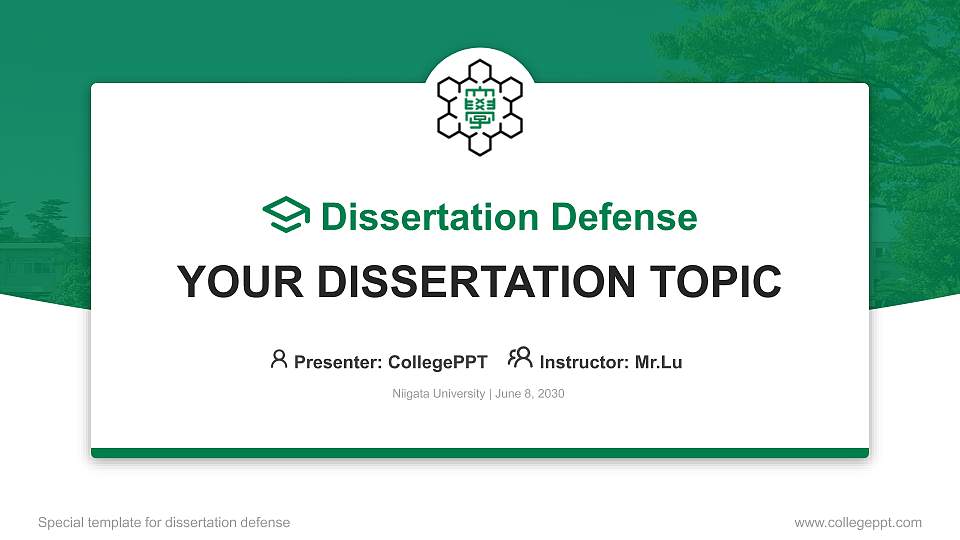 Niigata University Graduation Thesis Defense PPT Template16:9 ratio PPT effect preview image