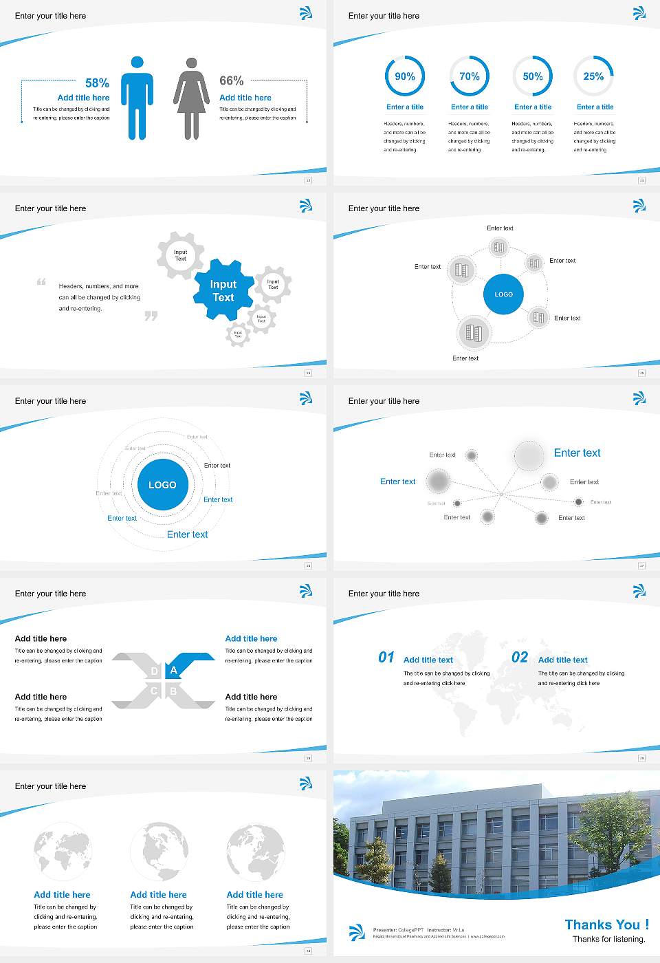 Niigata University of Pharmacy and Applied Life Sciences Course/Courseware Creation PPT Template16:9 ratio PPT effect preview image4