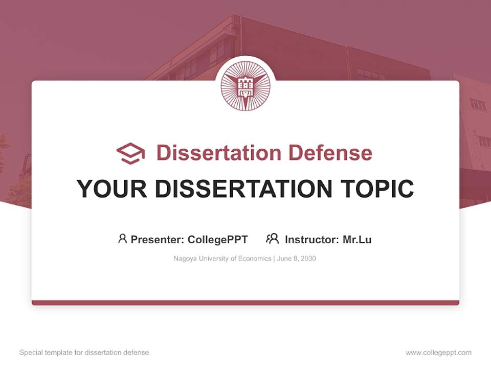 Nagoya University of Economics Graduation Thesis Defense PPT Template4:3 ratio PPT effect preview image7