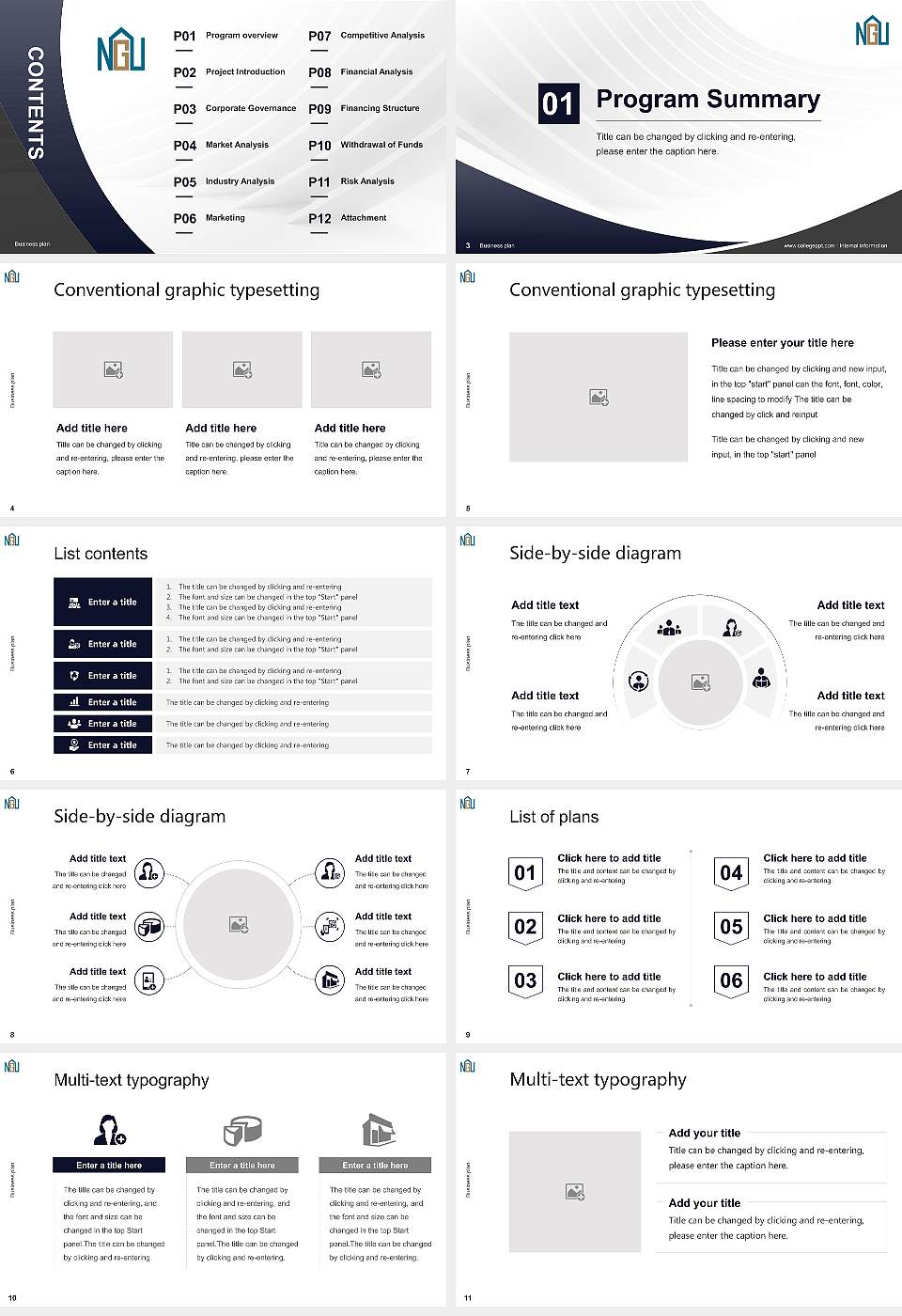 Nagoya Gakuin University Competition/Entrepreneurship Contest PPT Template16:9 ratio PPT effect preview image2