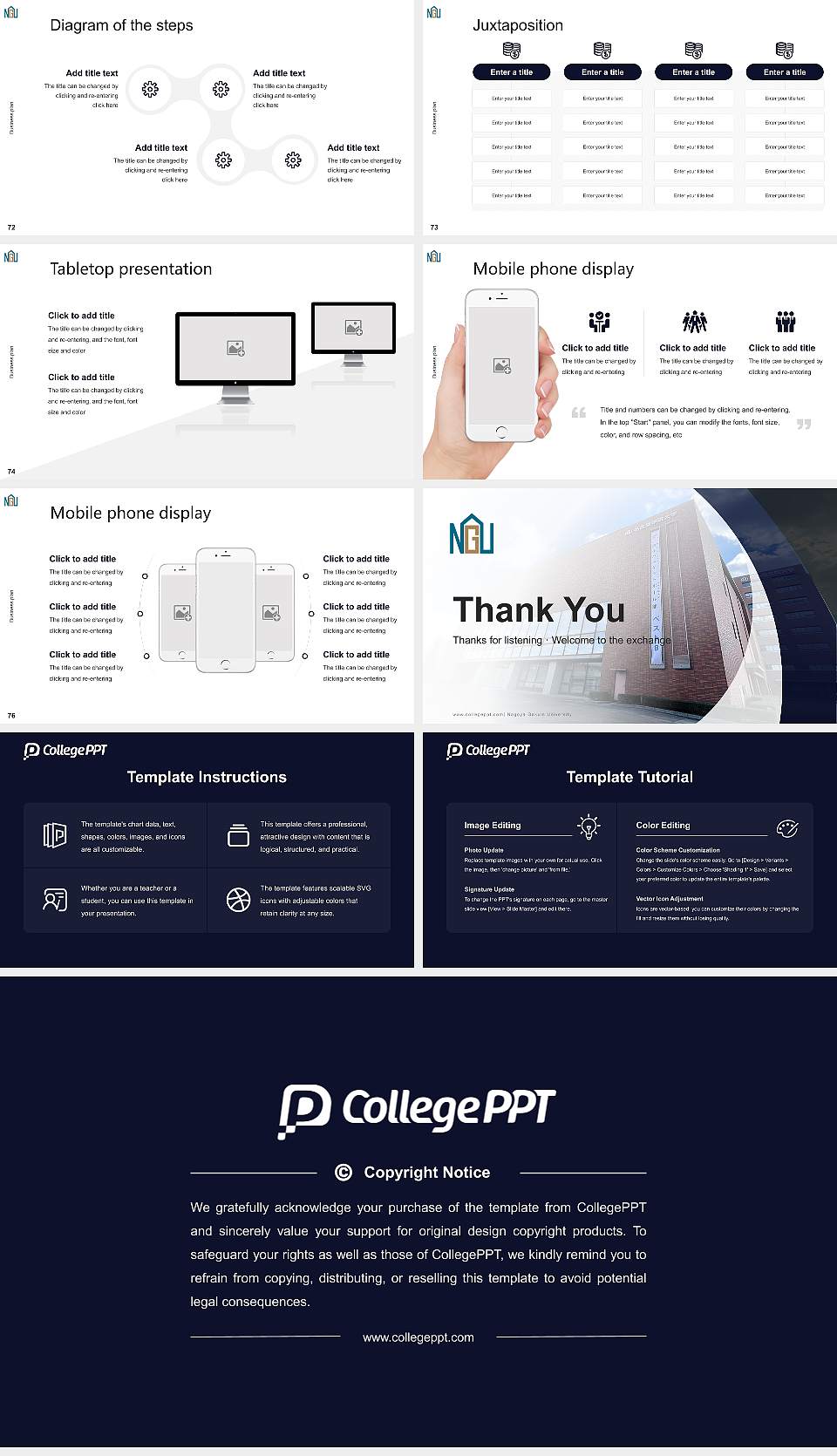Nagoya Gakuin University Competition/Entrepreneurship Contest PPT Template16:9 ratio PPT effect preview image9