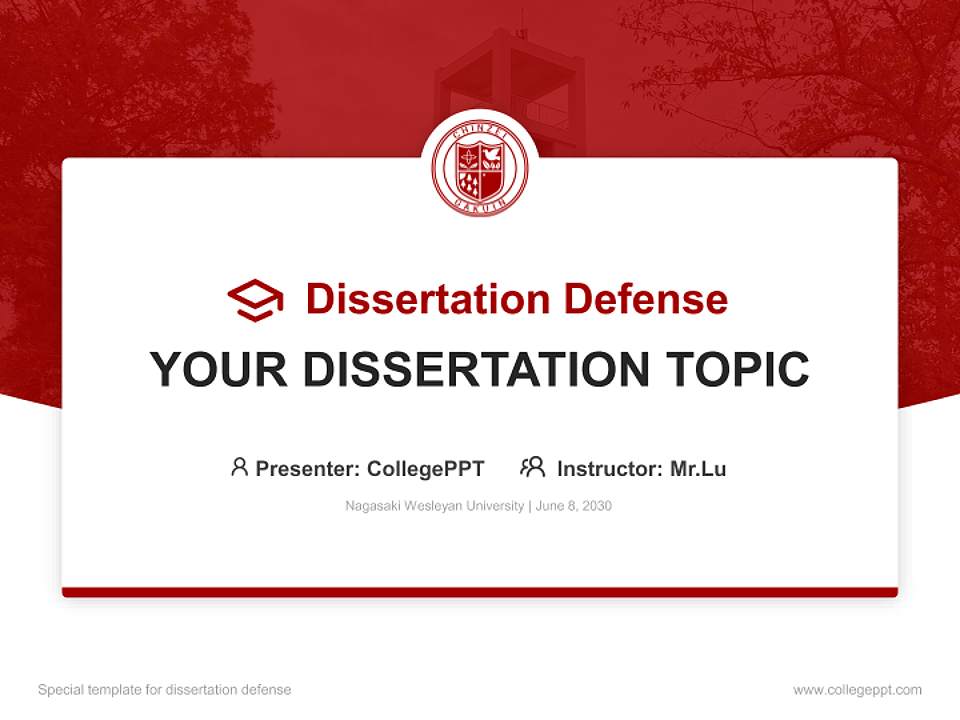 Nagasaki Wesleyan University Graduation Thesis Defense PPT Template4:3 ratio PPT effect preview image7