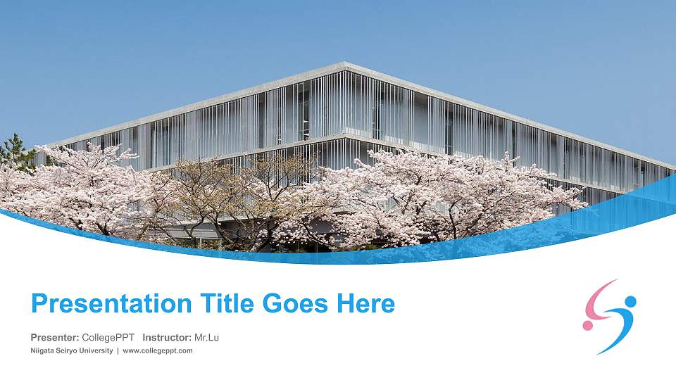 Niigata Seiryo University Course/Courseware Creation PPT Template16:9 ratio PPT effect preview image