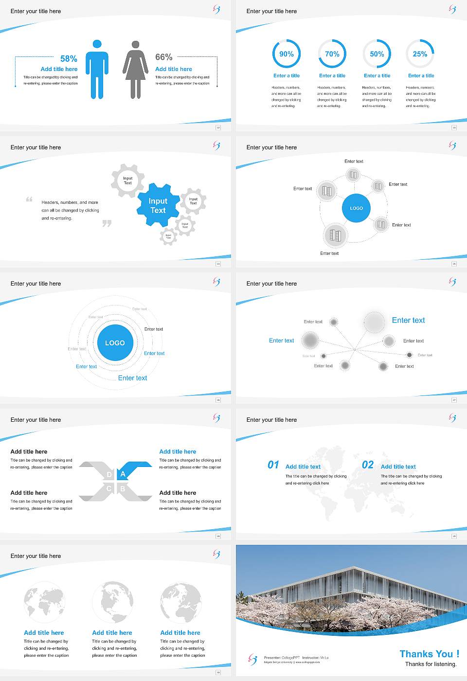 Niigata Seiryo University Course/Courseware Creation PPT Template16:9 ratio PPT effect preview image4