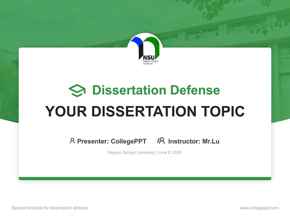 Nagoya Sangyo University Graduation Thesis Defense PPT Template4:3 ratio PPT effect preview image7