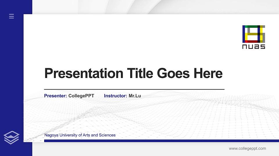 Nagoya University of Arts and Sciences Thesis Proposal/Graduation Defense PPT Template16:9 ratio PPT effect preview image