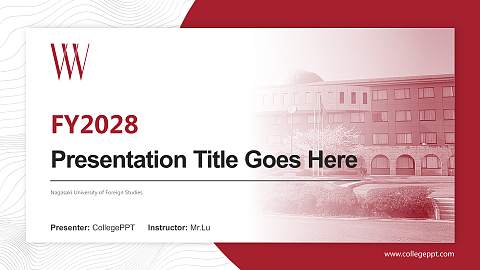 Nagasaki University of Foreign Studies Academic Presentation/Research Findings Report PPT Template