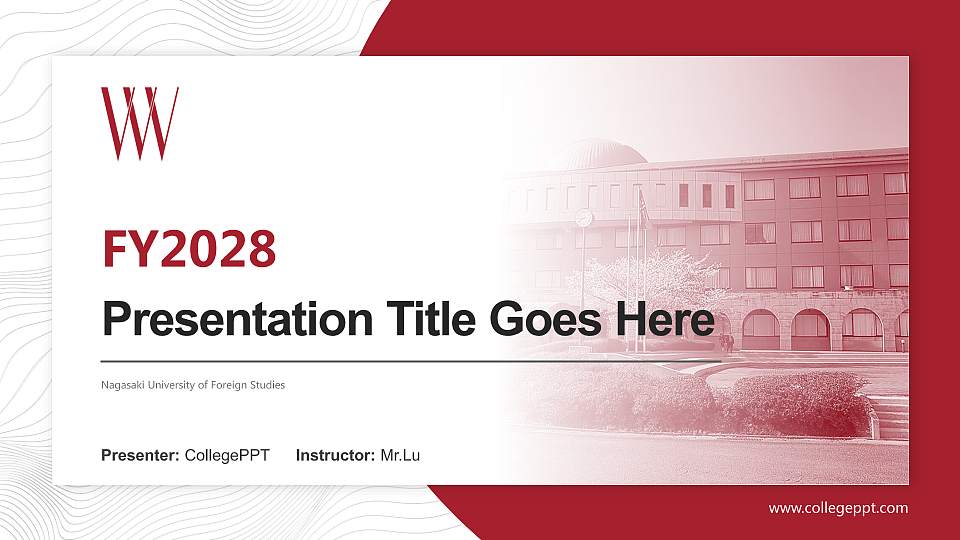 Nagasaki University of Foreign Studies Academic Presentation/Research Findings Report PPT Template16:9 ratio PPT effect preview image