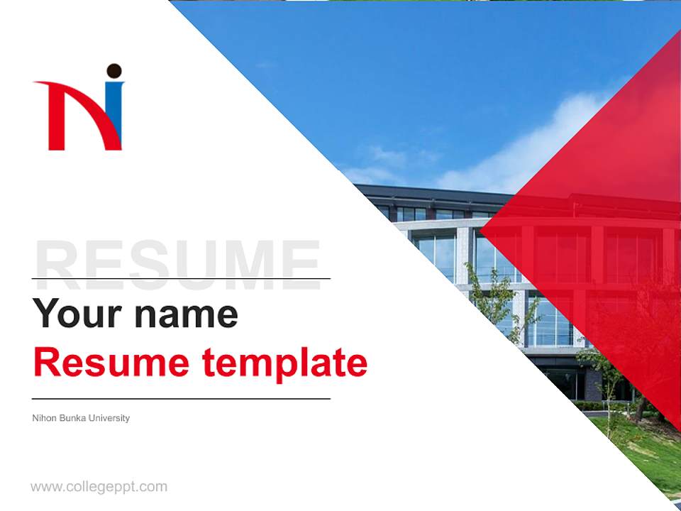 Nihon Bunka University Resume PPT Template4:3 ratio PPT effect preview image5