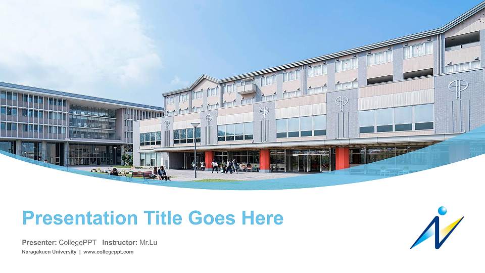 Naragakuen University Course/Courseware Creation PPT Template16:9 ratio PPT effect preview image