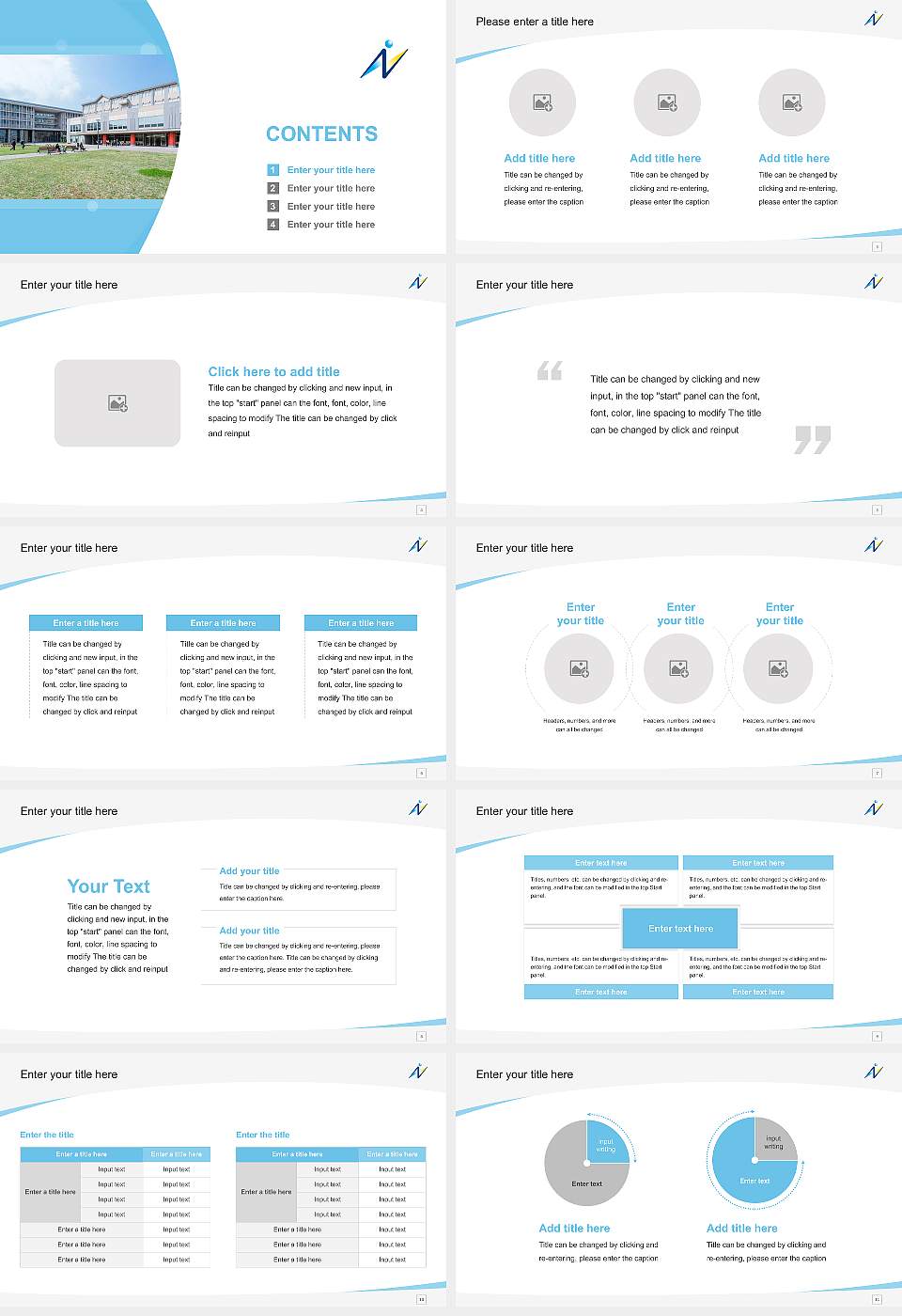 Naragakuen University Course/Courseware Creation PPT Template16:9 ratio PPT effect preview image2