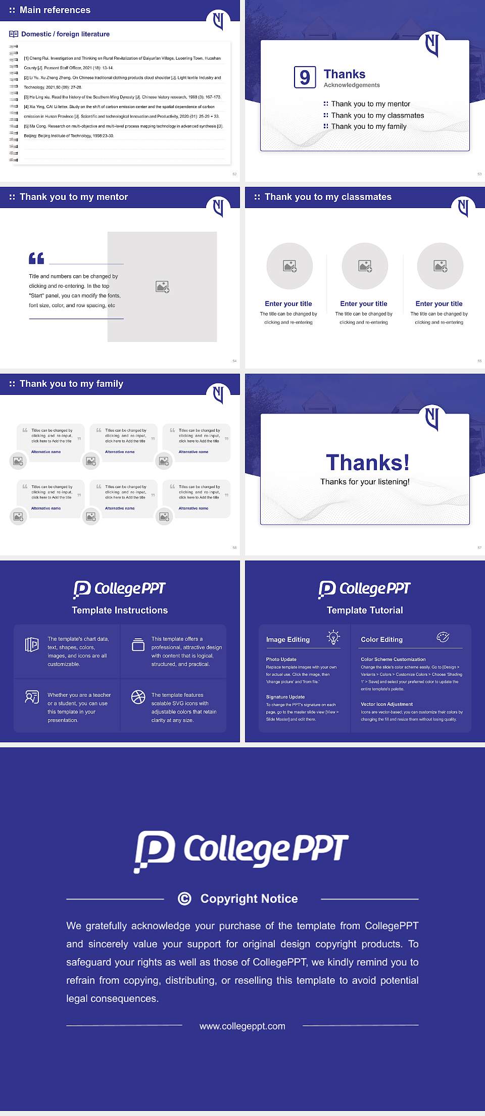 Nara University Graduation Thesis Defense PPT Template4:3 ratio PPT effect preview image7