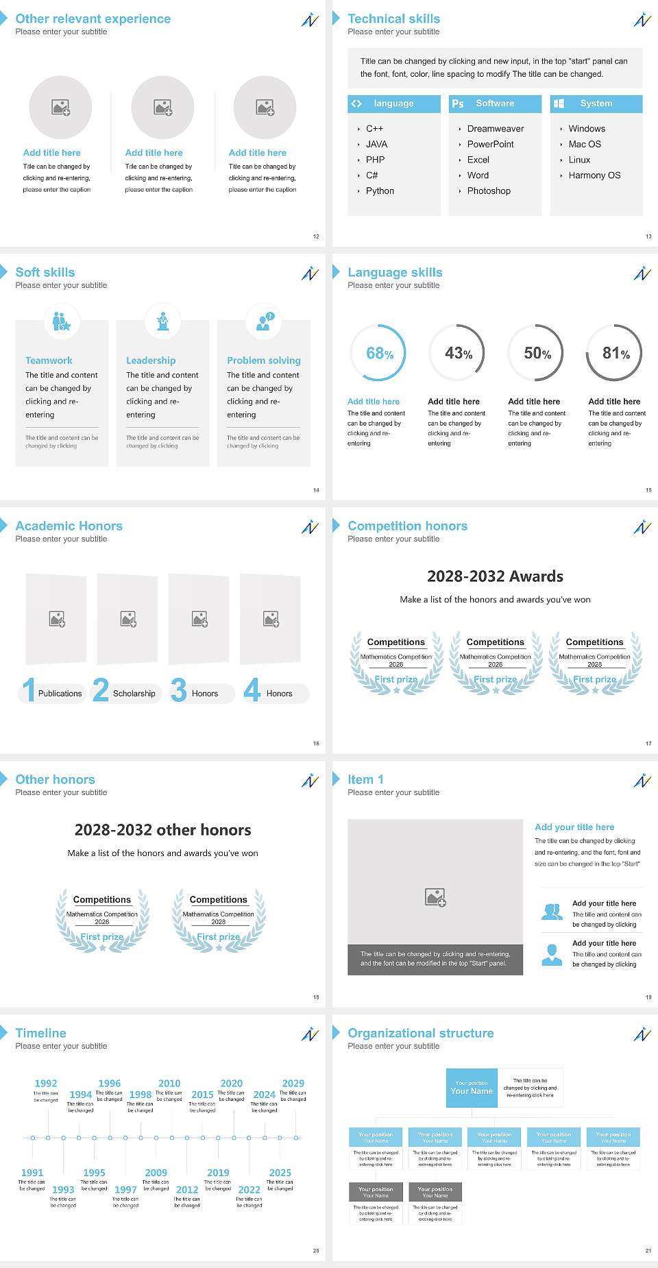 Naragakuen University Resume PPT Template4:3 ratio PPT effect preview image3