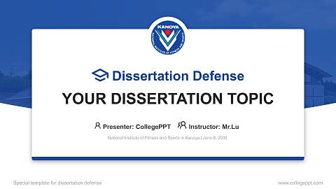 National Institute of Fitness and Sports in Kanoya Graduation Thesis Defense PPT Template