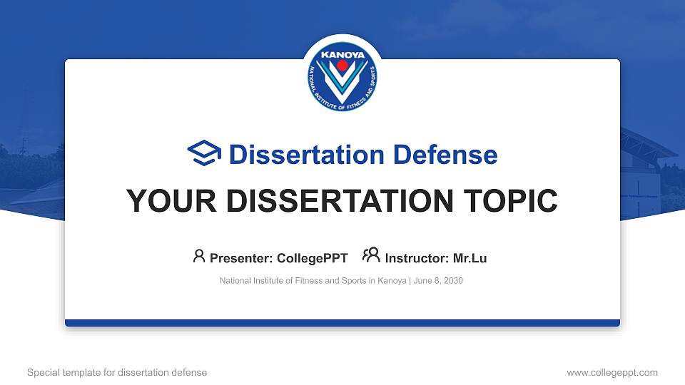 National Institute of Fitness and Sports in Kanoya Graduation Thesis Defense PPT Template16:9 ratio PPT effect preview image