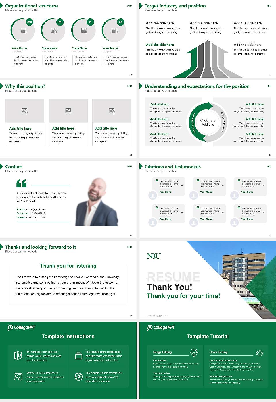 Nippon Bunri University Resume PPT Template16:9 ratio PPT effect preview image4