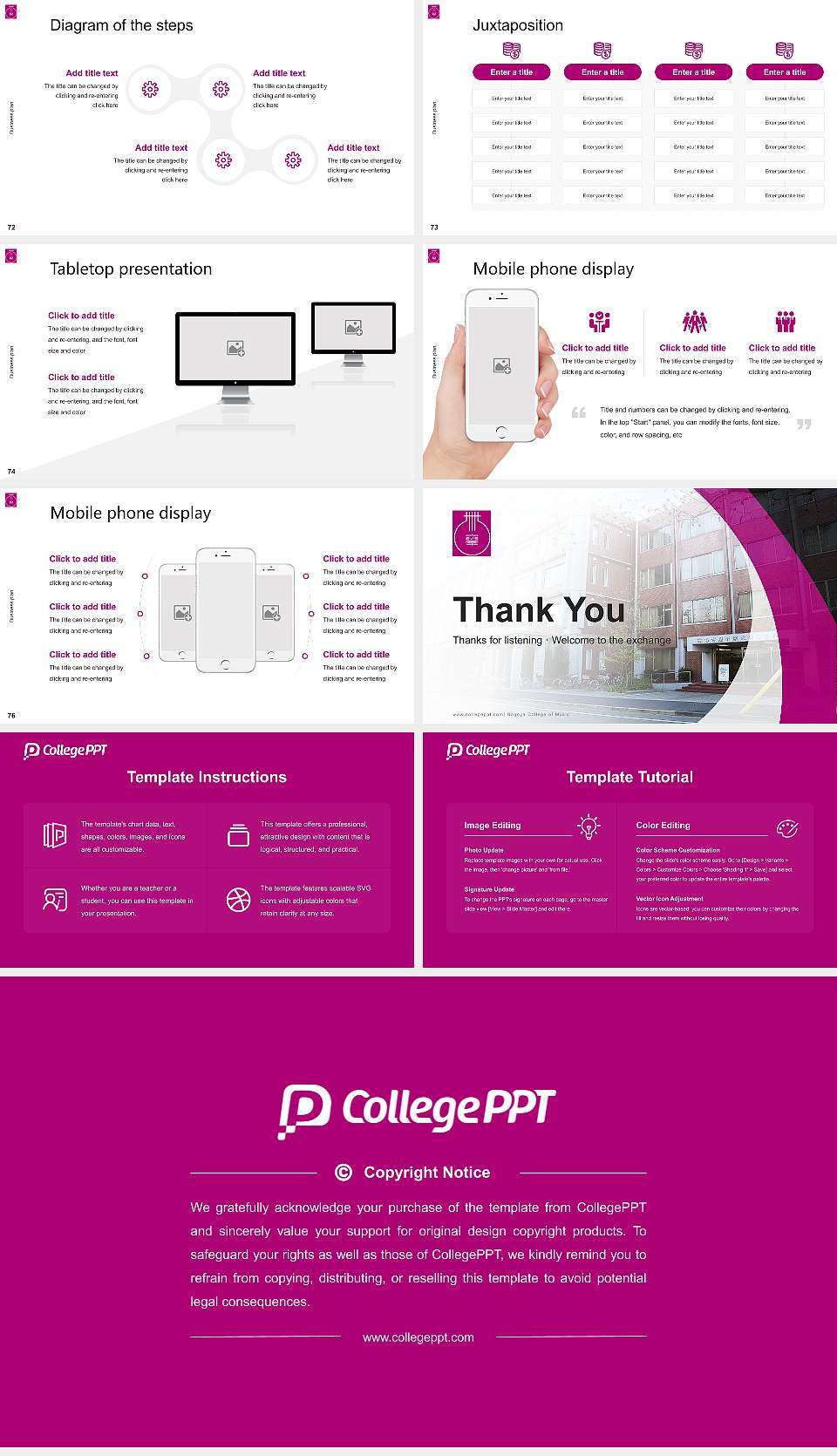 Nagoya College of Music Competition/Entrepreneurship Contest PPT Template16:9 ratio PPT effect preview image9