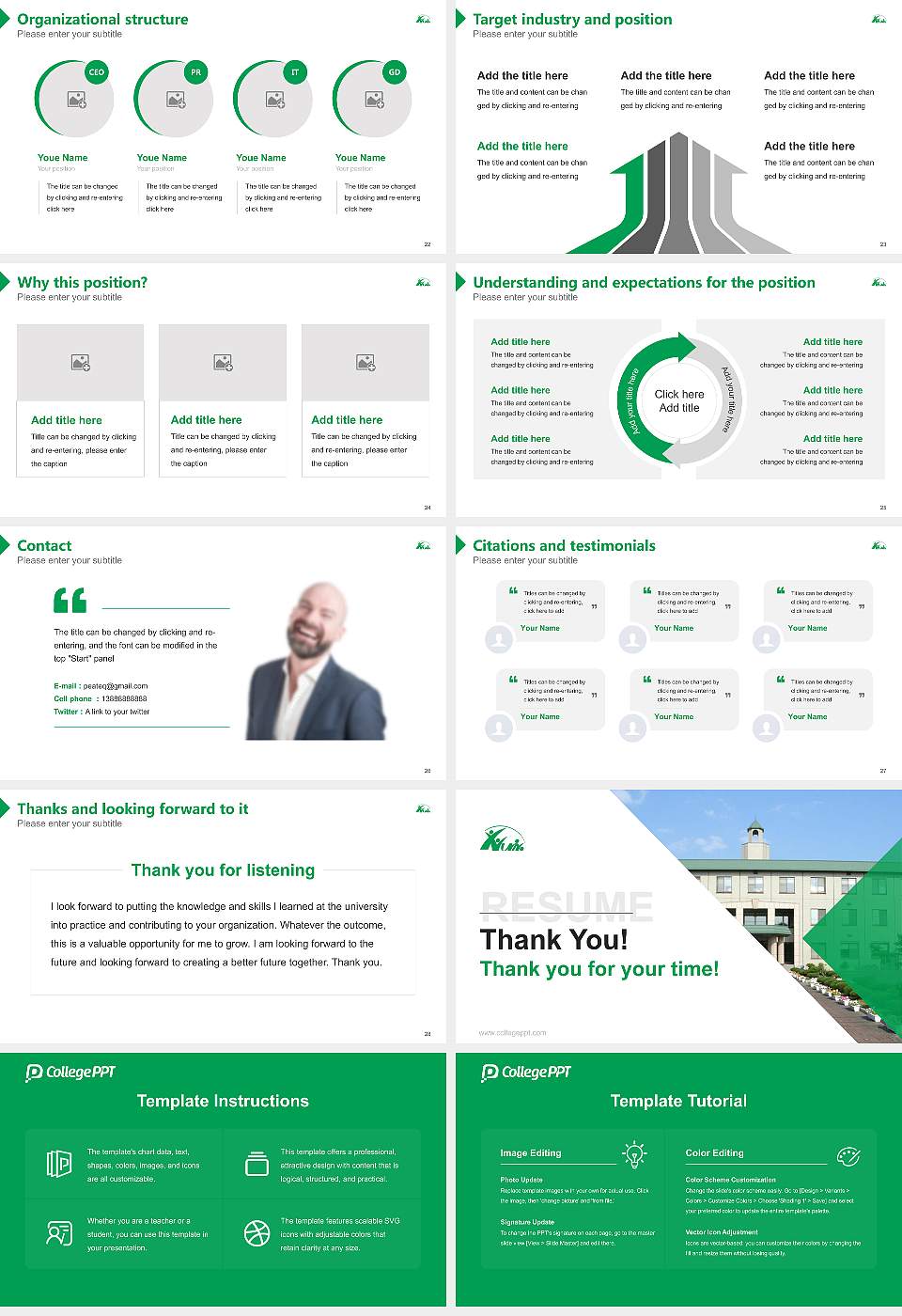 Nayoro City University Resume PPT Template16:9 ratio PPT effect preview image4