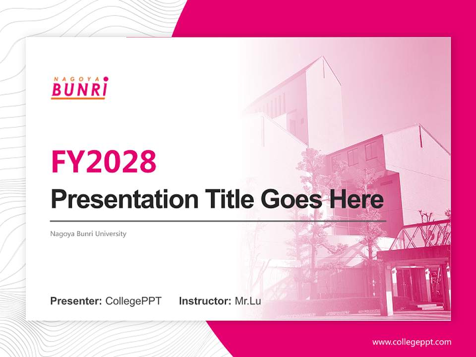 Nagoya Bunri University Academic Presentation/Research Findings Report PPT Template4:3 ratio PPT effect preview image5