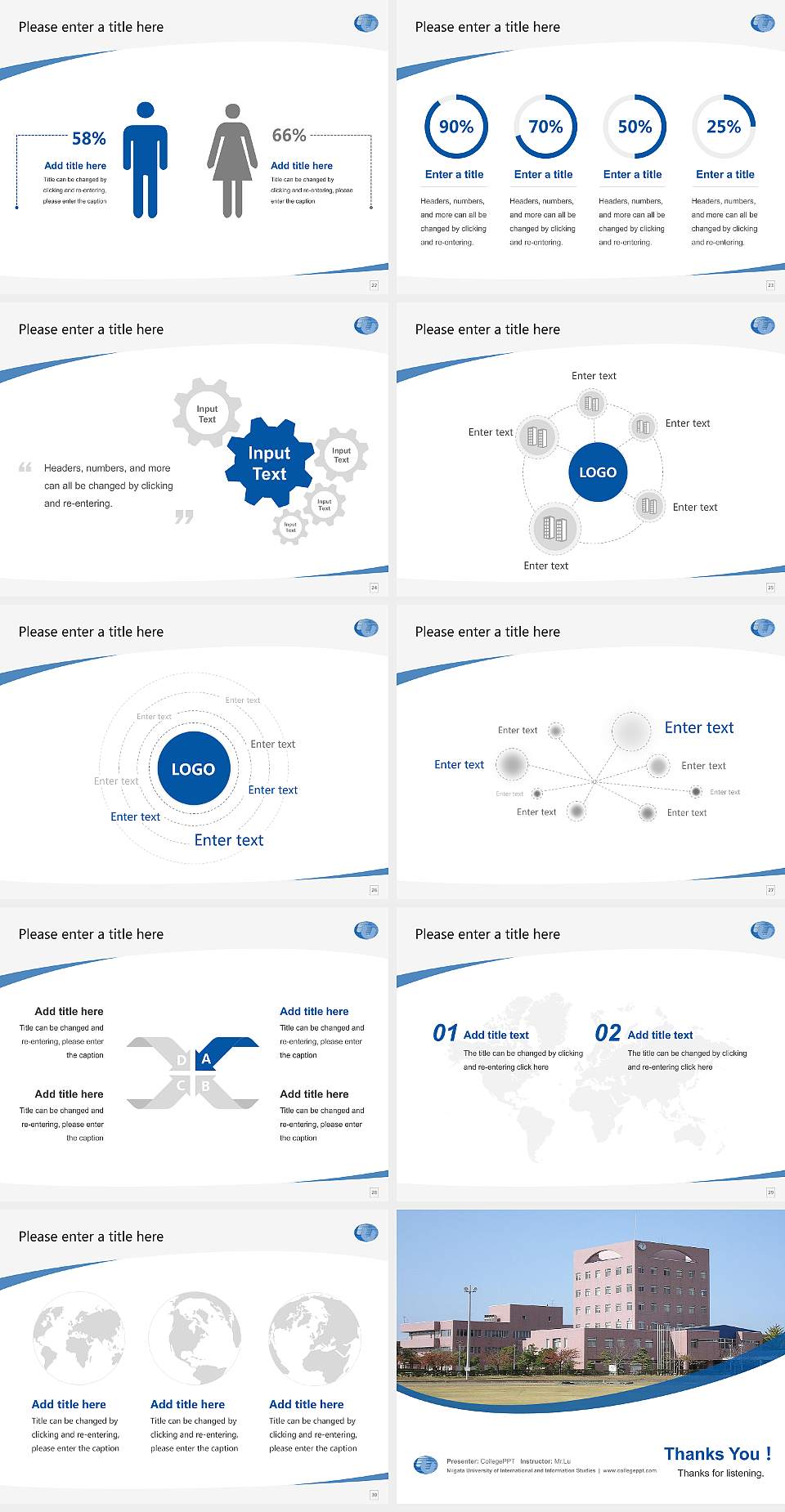 Niigata University of International and Information Studies Course/Courseware Creation PPT Template4:3 ratio PPT effect preview image4