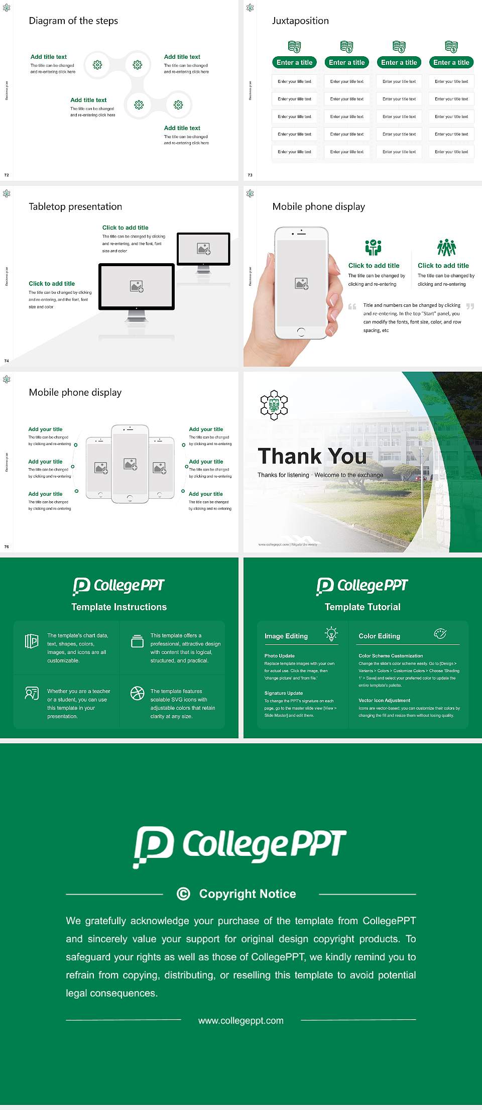 Niigata University Competition/Entrepreneurship Contest PPT Template4:3 ratio PPT effect preview image9