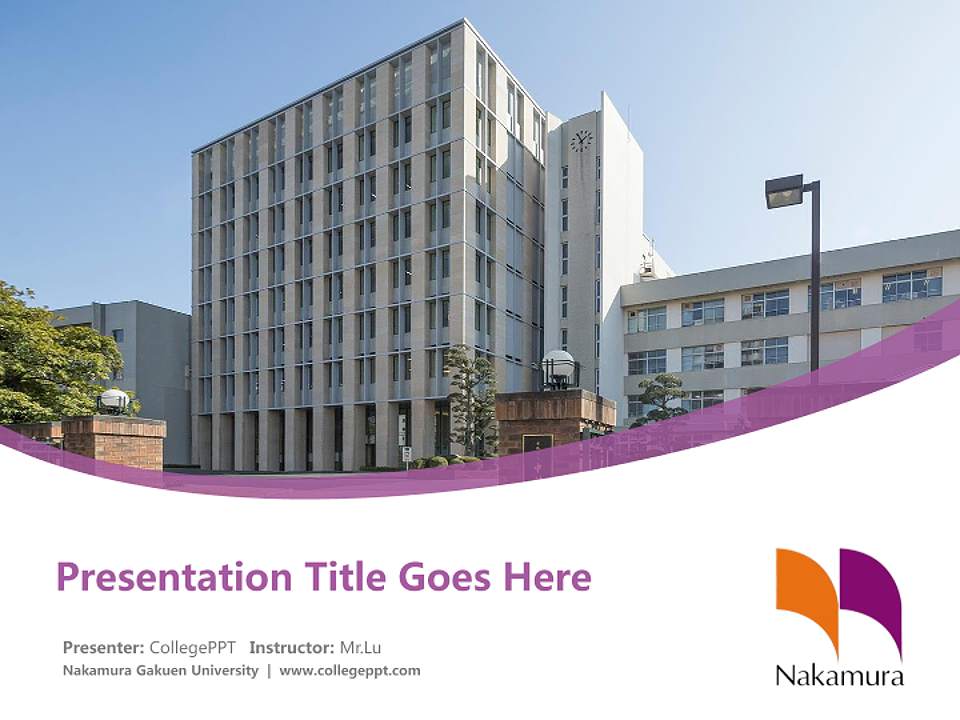 Nakamura Gakuen University Course/Courseware Creation PPT Template4:3 ratio PPT effect preview image5