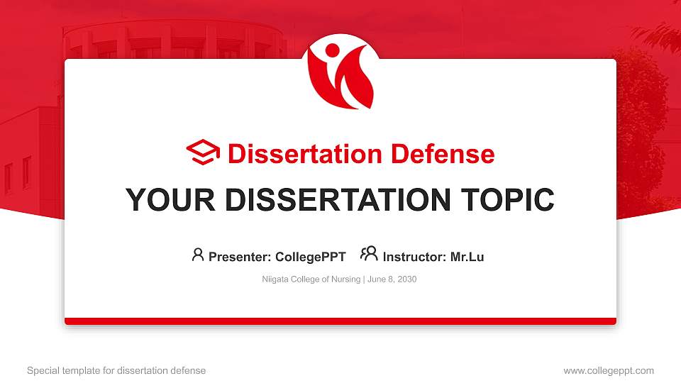 Niigata College of Nursing Graduation Thesis Defense PPT Template16:9 ratio PPT effect preview image