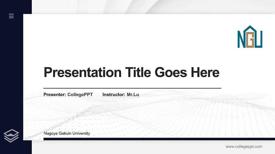 Nagoya Gakuin University Thesis Proposal/Graduation Defense PPT Template16:9 ratio PPT effect preview image
