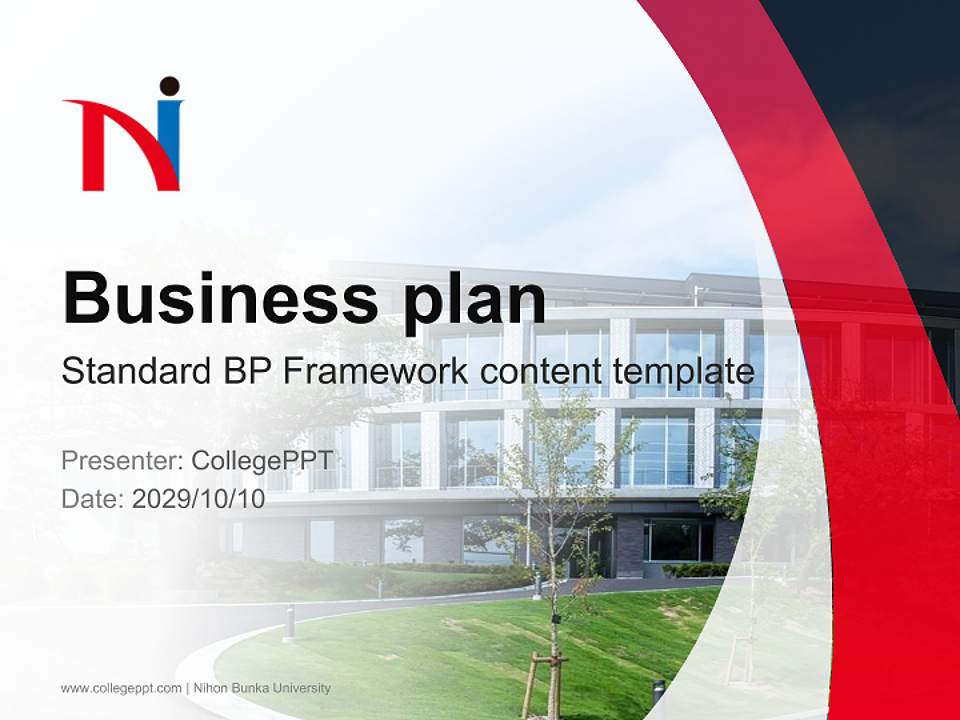 Nihon Bunka University Competition/Entrepreneurship Contest PPT Template4:3 ratio PPT effect preview image9