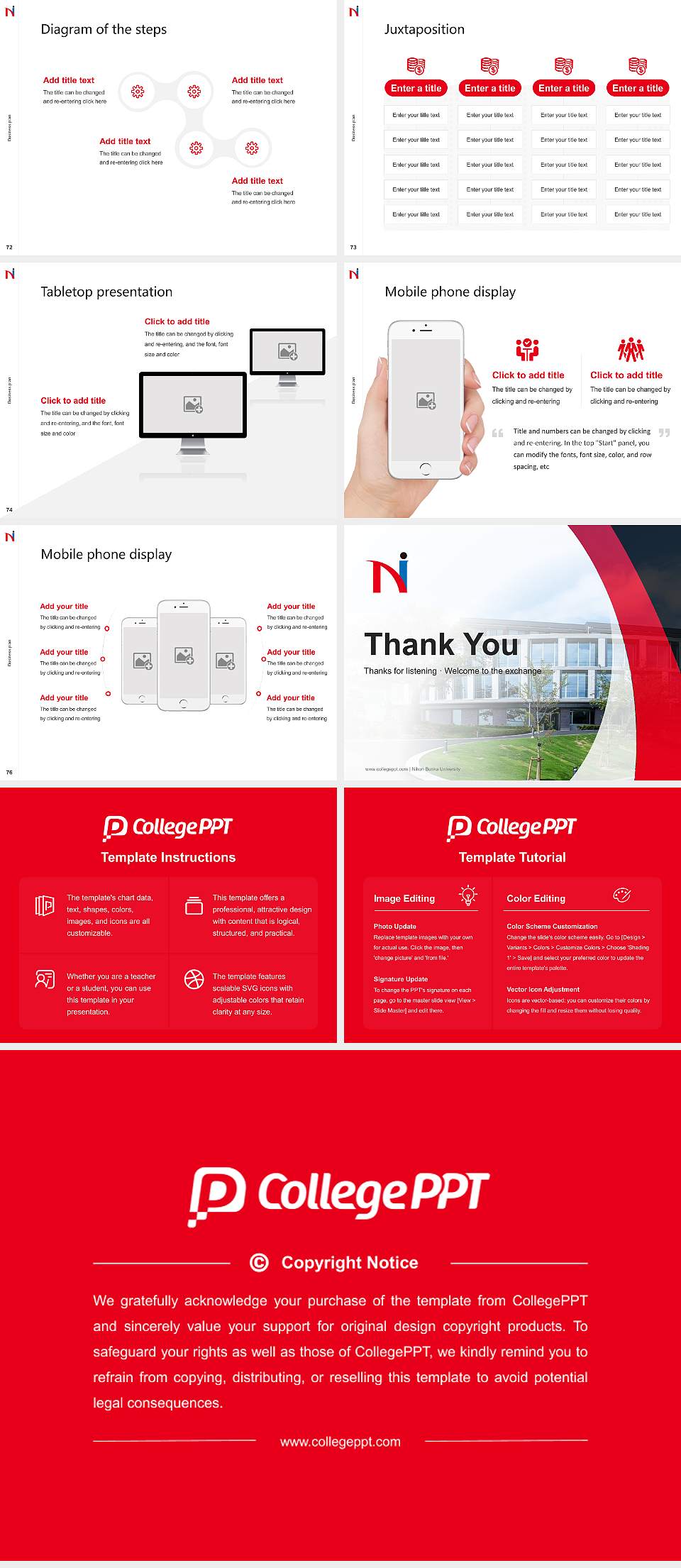 Nihon Bunka University Competition/Entrepreneurship Contest PPT Template4:3 ratio PPT effect preview image9