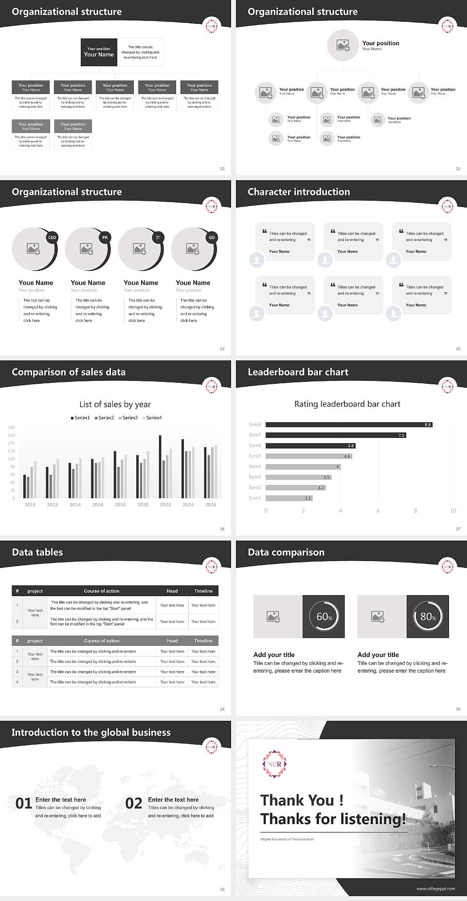 Niigata University of Rehabilitation Academic Presentation/Research Findings Report PPT Template4:3 ratio PPT effect preview image4