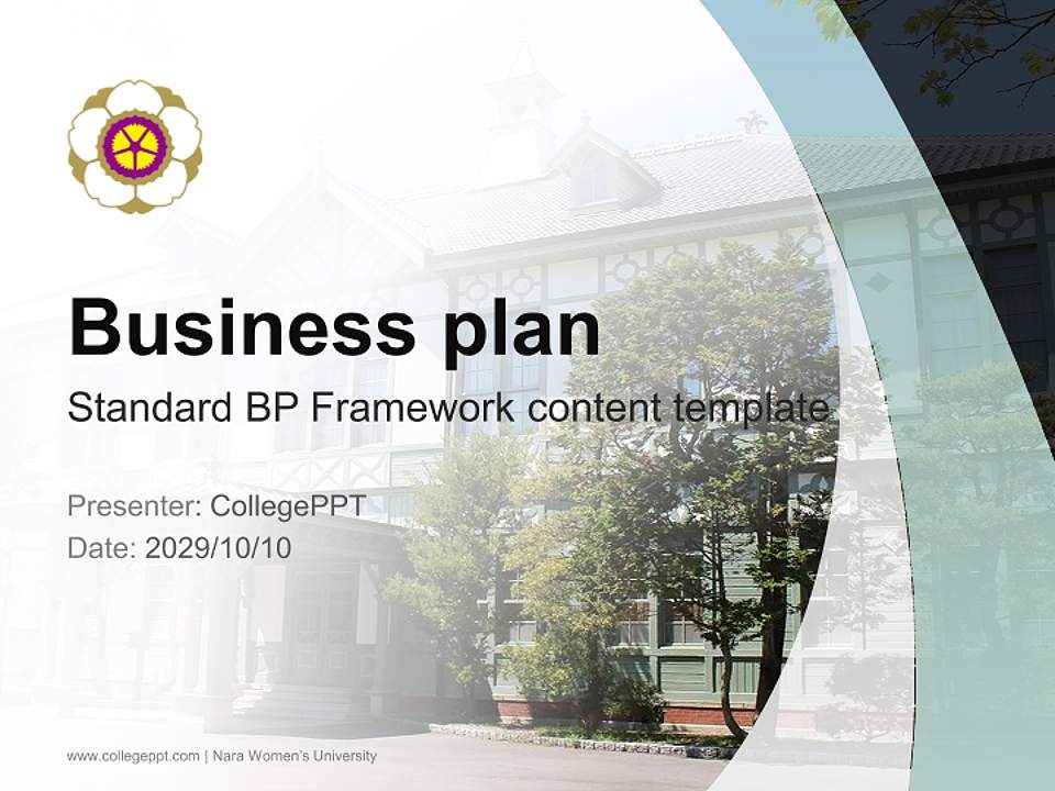 Nara Women’s University Competition/Entrepreneurship Contest PPT Template4:3 ratio PPT effect preview image9
