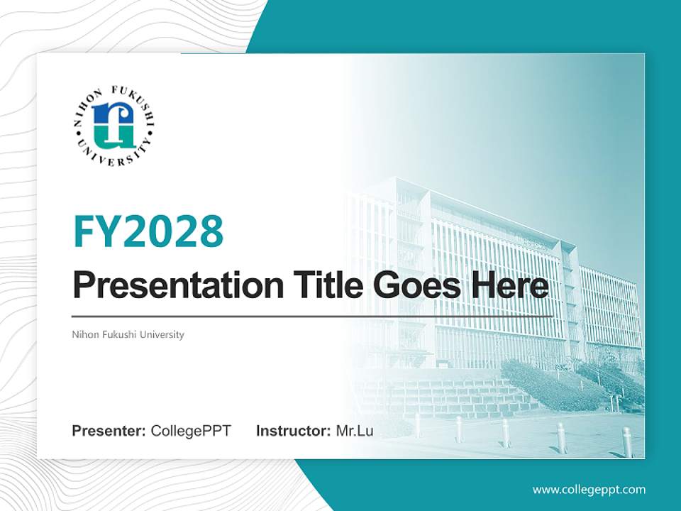 Nihon Fukushi University Academic Presentation/Research Findings Report PPT Template4:3 ratio PPT effect preview image5