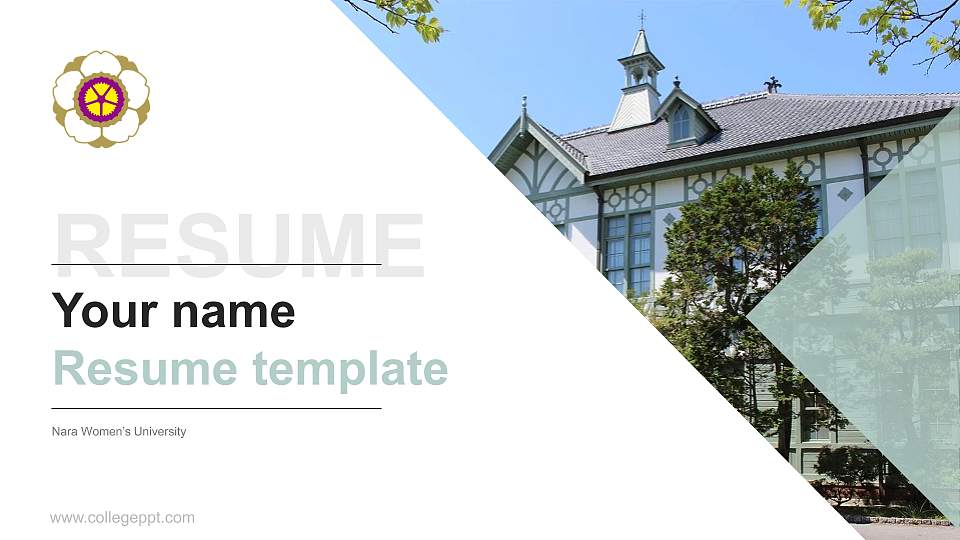Nara Women’s University Resume PPT Template16:9 ratio PPT effect preview image