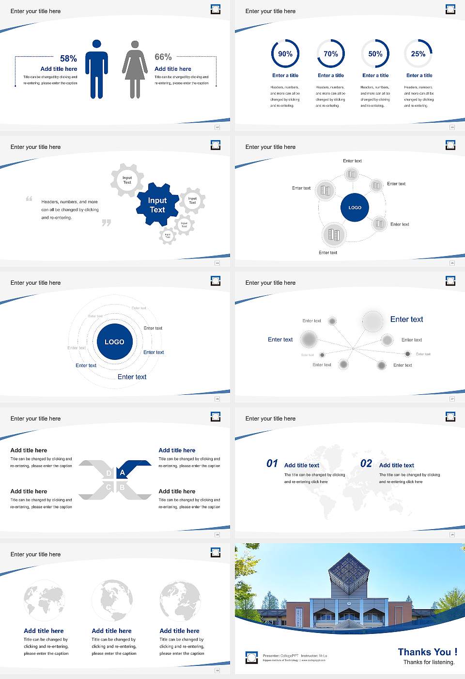 Nippon Institute of Technology Course/Courseware Creation PPT Template16:9 ratio PPT effect preview image4