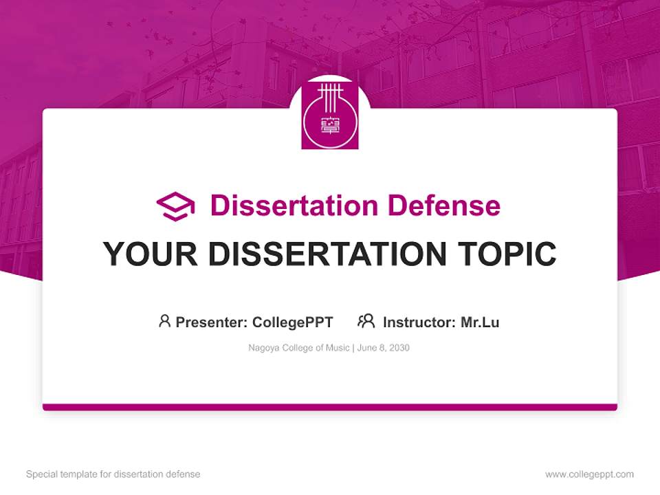 Nagoya College of Music Graduation Thesis Defense PPT Template4:3 ratio PPT effect preview image7