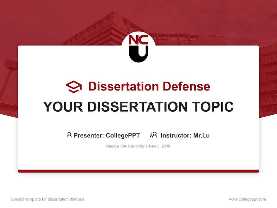 Nagoya City University Graduation Thesis Defense PPT Template4:3 ratio PPT effect preview image7