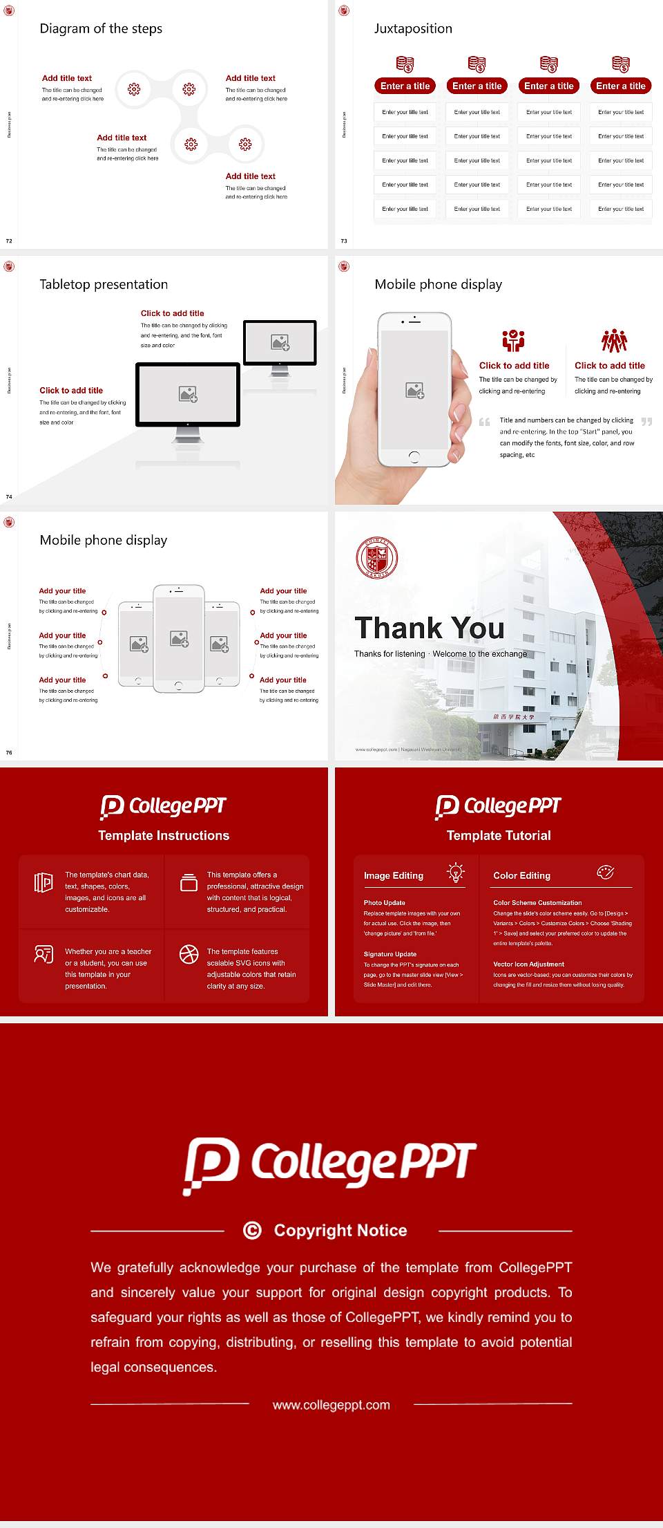 Nagasaki Wesleyan University Competition/Entrepreneurship Contest PPT Template4:3 ratio PPT effect preview image9