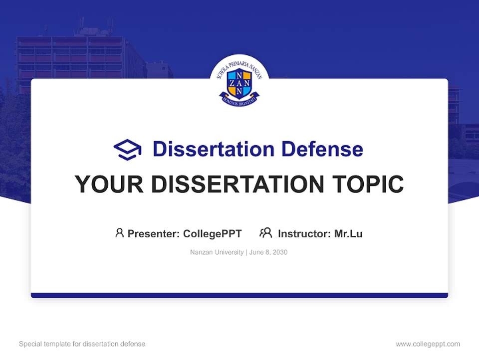 Nanzan University Graduation Thesis Defense PPT Template4:3 ratio PPT effect preview image7