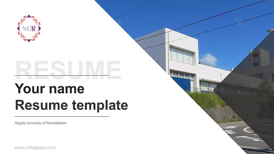 Niigata University of Rehabilitation Resume PPT Template16:9 ratio PPT effect preview image