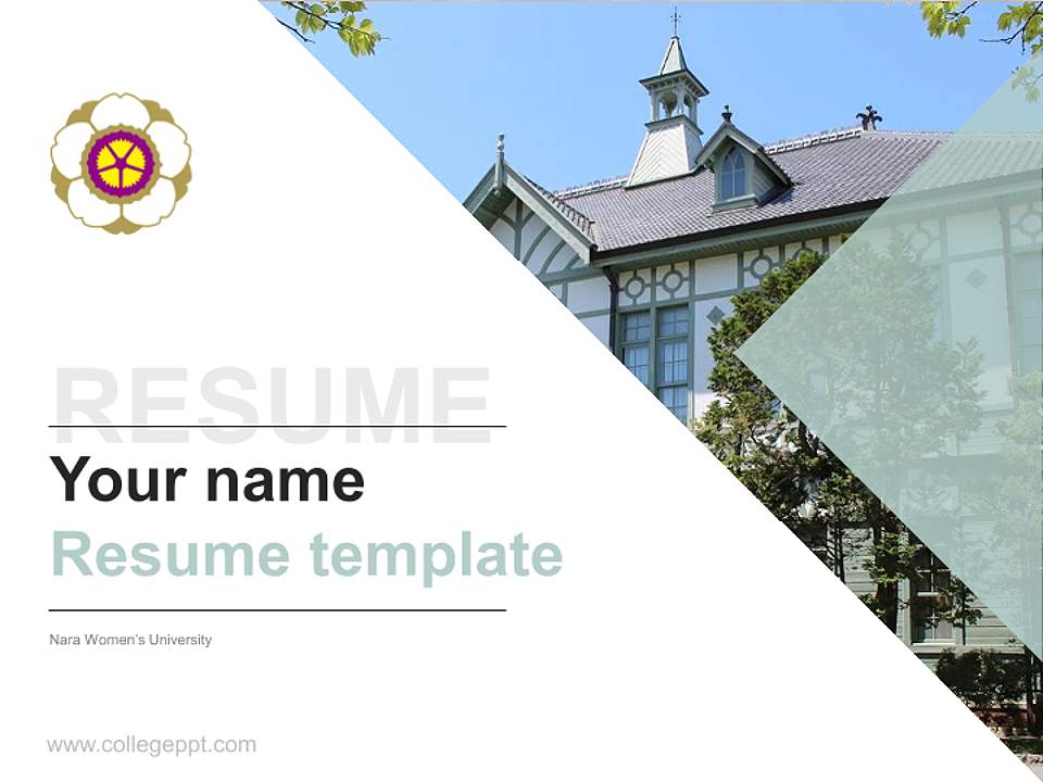 Nara Women’s University Resume PPT Template4:3 ratio PPT effect preview image5