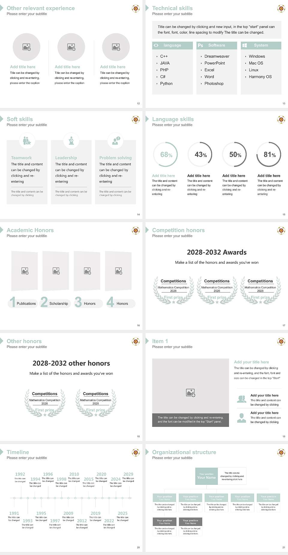 Nara Women’s University Resume PPT Template4:3 ratio PPT effect preview image3