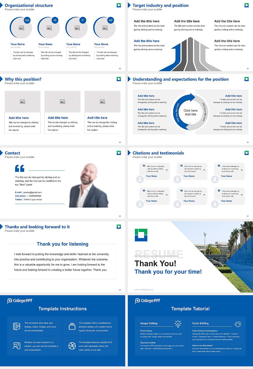 Naruto University of Education Resume PPT Template16:9 ratio PPT effect preview image4